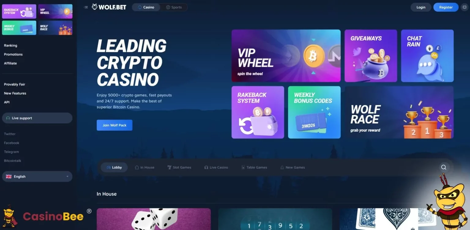 Experience Exclusive Bonuses at Wolf.bet Casino