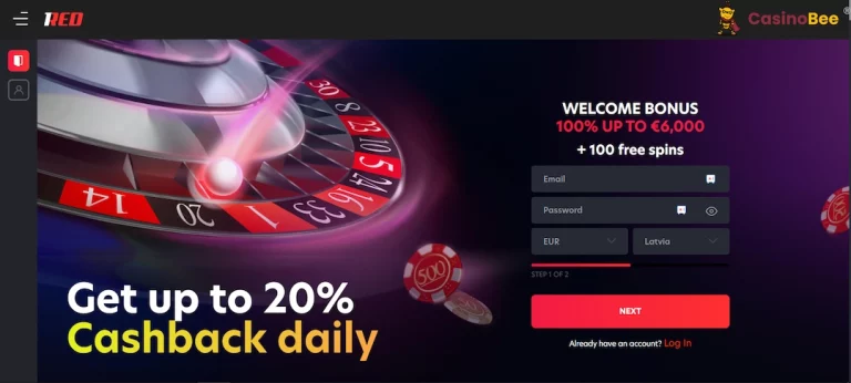 Experience Our Stunning Homepage at 1Red Casino